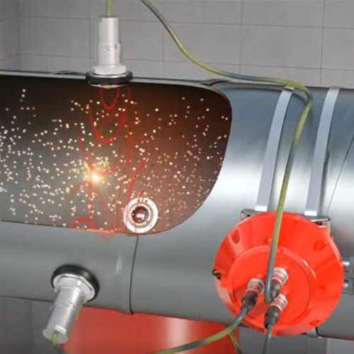 Industrial spark detector system with automatic fire prevention